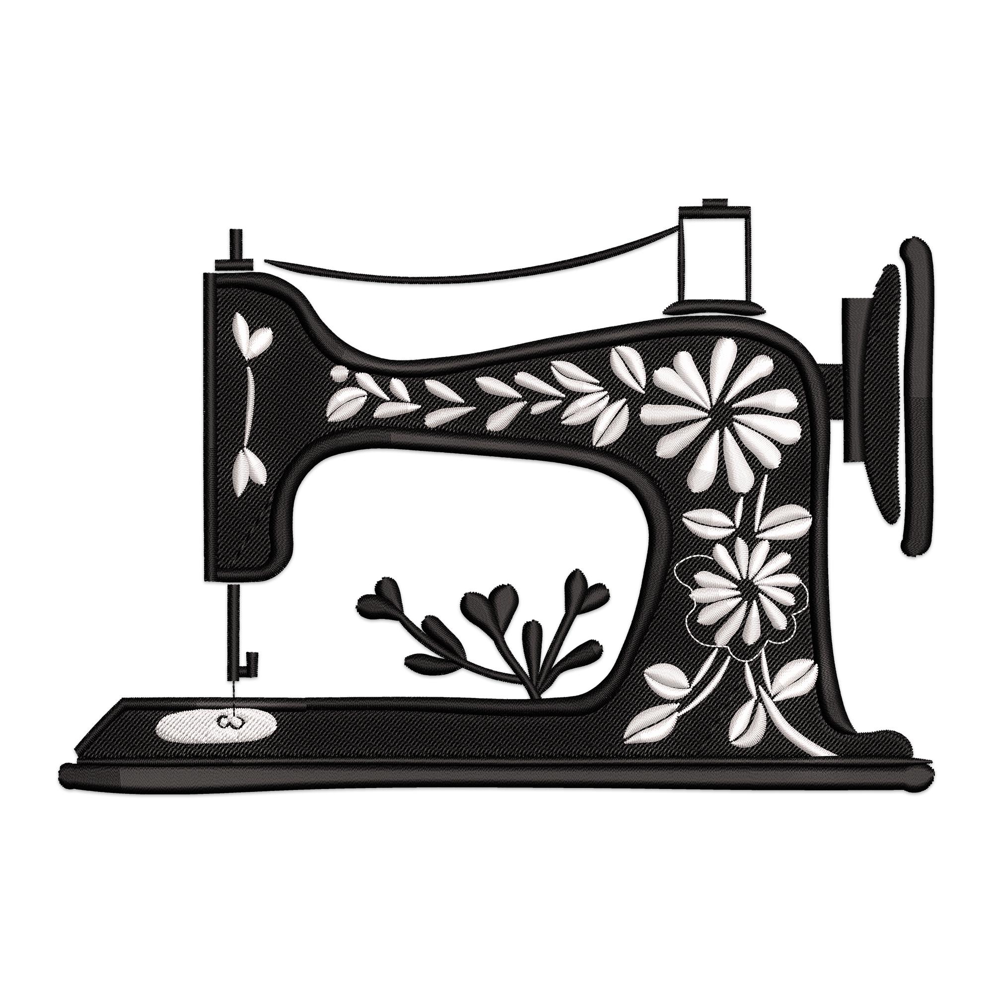 Sewing Machine Embroidery Design, Vintage Sewing Machine