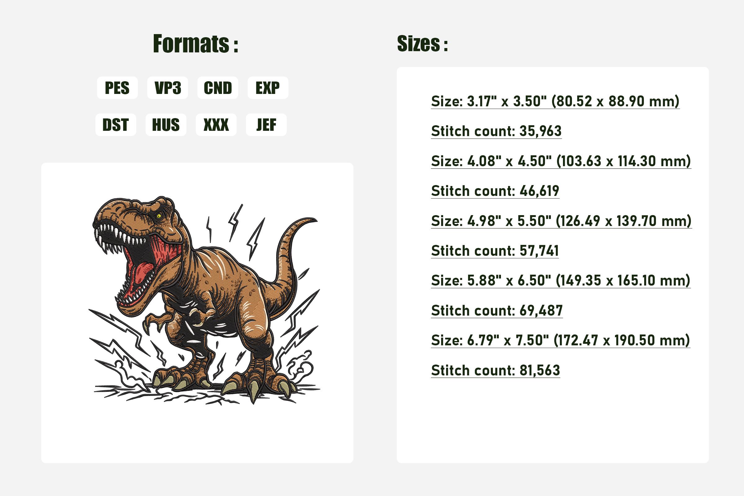T-rex Dinosaur Machine Embroidery Design (digital Download) - Etsy