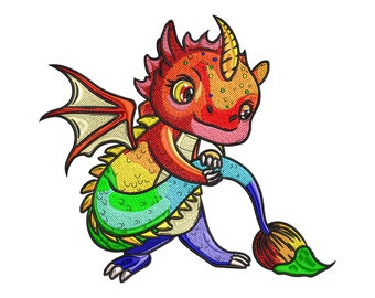 Dragon Embroidery Design, Cute Baby Dragon Machine Embroidery Design, Cute adorable Dragon Embroidery File, Baby dragon Embroidery Pattern.
