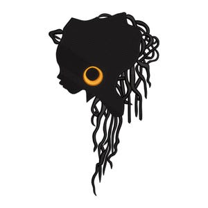 Afro Girl Embroidery Design, Afro Black Woman Machine Embroidery Design, Cool Afro Woman Embroidery File, African Woman Embroidery Pattern.