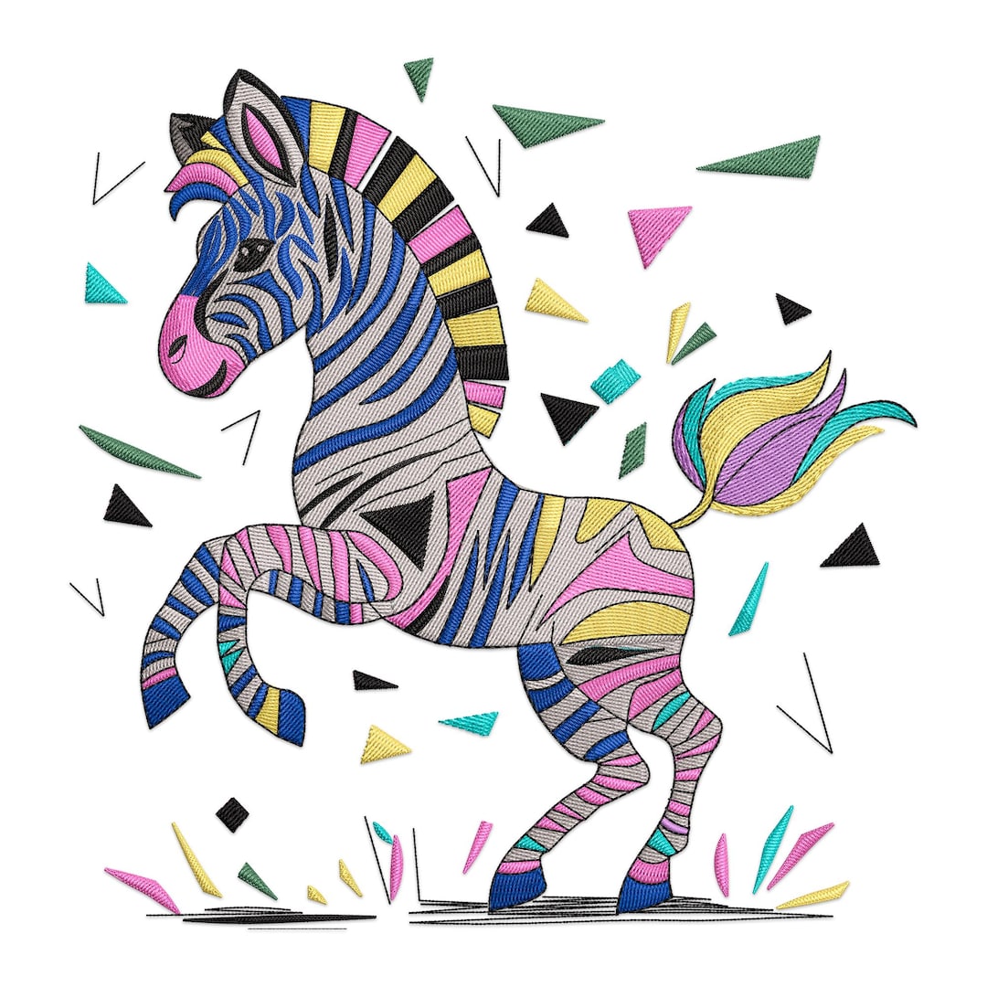 Colorful Baby Zebra Embroidery Design: Safari Animal File - Etsy