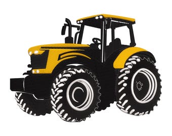Tractor Embroidery Design, Yellow Farm Tractor Machine Embroidery Design, Farm Tractor Embroidery File, Tractor PES File
