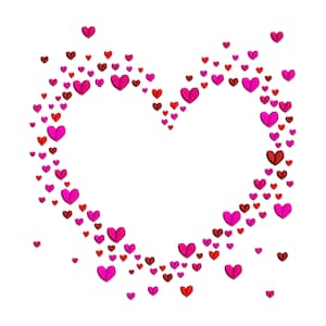 Disegno da ricamo a forma di cuore a forma di amore, disegno da ricamo a macchina con mini cuore a forma di amore, modelli di disegni da ricamo a forma di cuore.