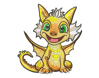 Cute Baby Dragon Embroidery Design, Machine Embroidery Pattern