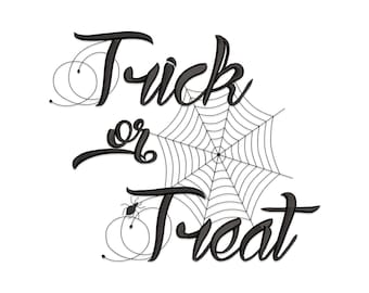 Trick or Treat Spider Embroidery Design (pes, dst, exp, hus, jef)