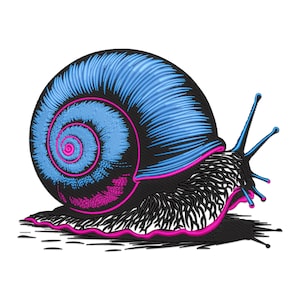 Snail Embroidery Design, Snail Machine Embroidery Design, Spring PES File,