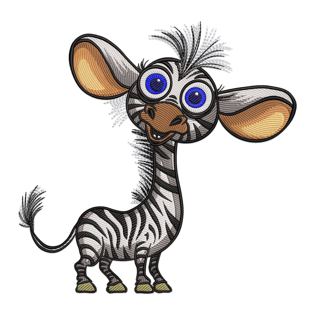 Zebra Embroidery Design, Cute Baby Zebra Machine Embroidery Design ...