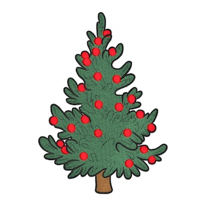 Christmas Tree Embroidery Design, Christmas Tree with Christmas Lights Machine Embroidery Design, Christmas Tree Embroidery File.