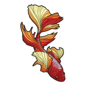 Fish Embroidery Design, Cute Goldfish Machine Embroidery Design, Fish Embroidery File, Cute Fish Embroidery Pattern, Animal PES Design.