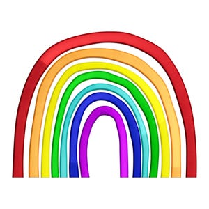 Colorful Rainbow Embroidery Design, Boho Rainbow Machine Embroidery Designs, Mini Colorful Rainbow Embroidery Pattern. Rainbow PES File.