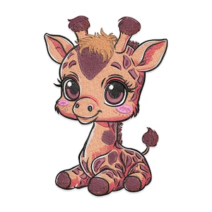 Baby Giraffe Embroidery Design, Cute Baby Girl Giraffe Machine Embroidery Design, Woodland Animals Embroidery File, Baby Girl Giraffe Design