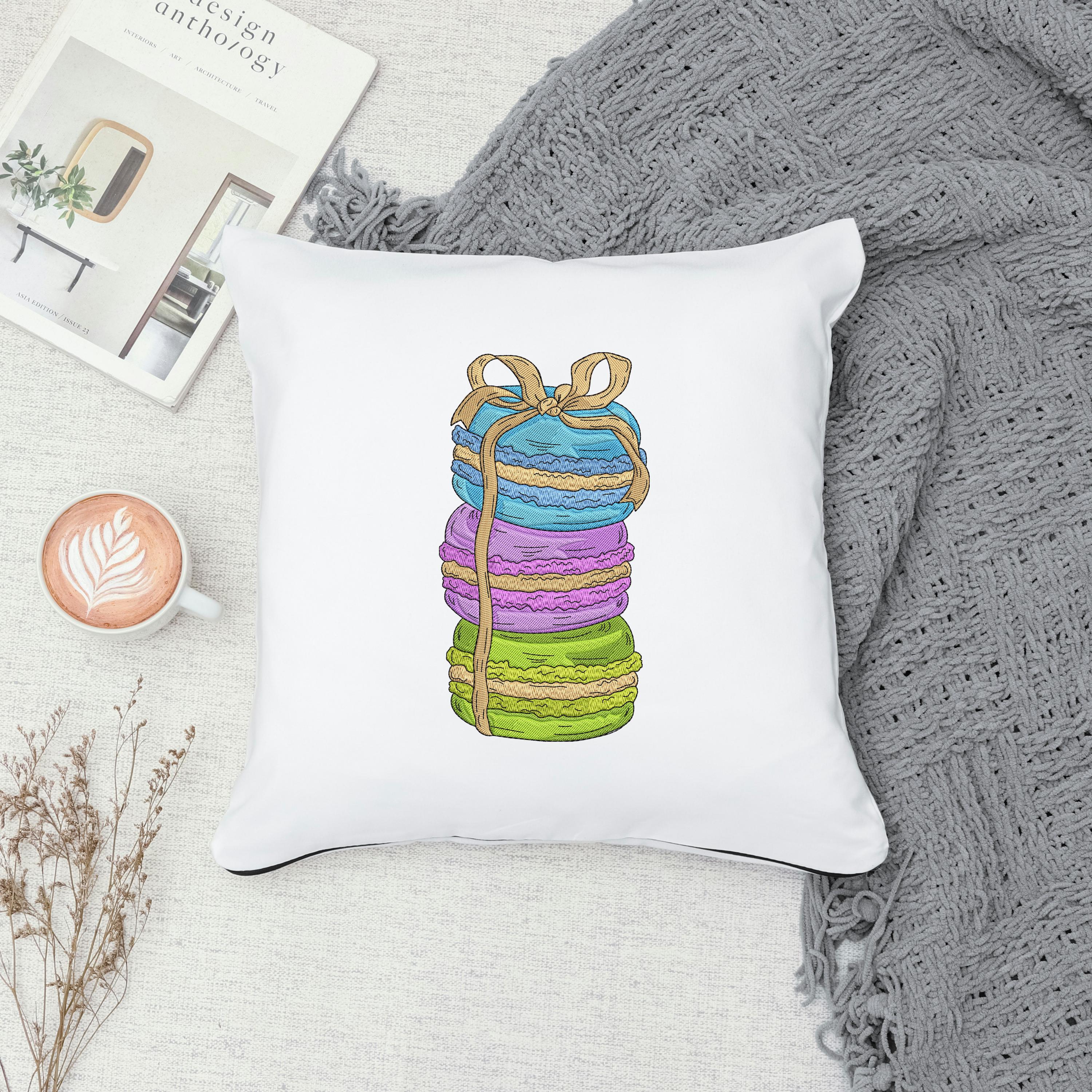 マカロンの機械刺繍デザイン、フランスのデザート刺繍ファイル - Etsy 日本