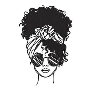 Afro Girl Embroidery Design, Afro Black Woman Machine Embroidery Design, Afro Woman Embroidery File, African Woman Embroidery