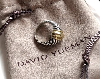 DAVID YURMAN Sterling Silver 584/14K Gold Ring SZ 6.5