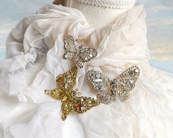 3 MCM Crystal Rhinestone Butterfly Brooches - 2 Verified JULIANA,  1 Signed PELL - Choose 1 or Use a Discount Code to Buy Multiples