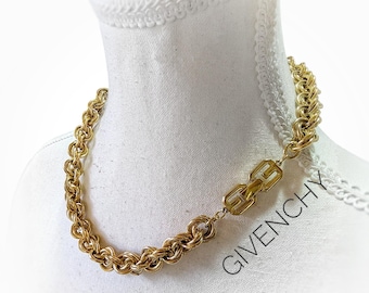 超激レア　80s 刻印　GIVENCHY 大ぶり　ネックレス　ゴールド　超ロング GIVENCHY ロングネックレス ゴールドチェーン Gロゴ vintage - メルカリ