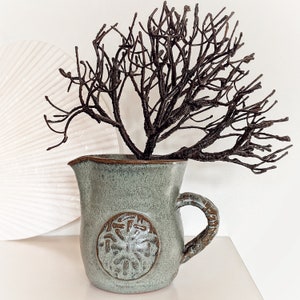Hand Turned Drip-Glaze Earthenware Pitcher/Vase /Creamer - Vintage Rustic Farmhouse Pottery