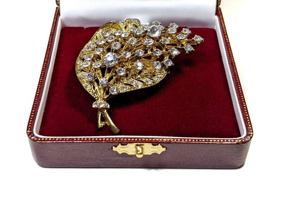Broche Fantaisie Vintage à Strass - Occasion, Bon état Général, Petit Prix