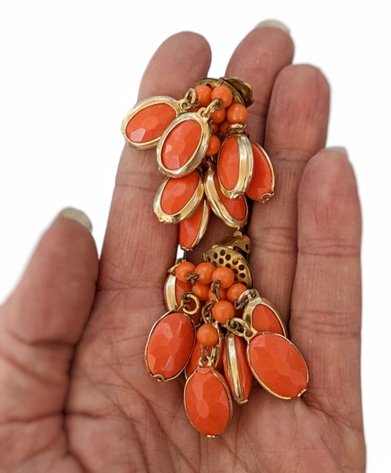 FAB Signed Western Germany Coral Orange Lucite Be… - image 6