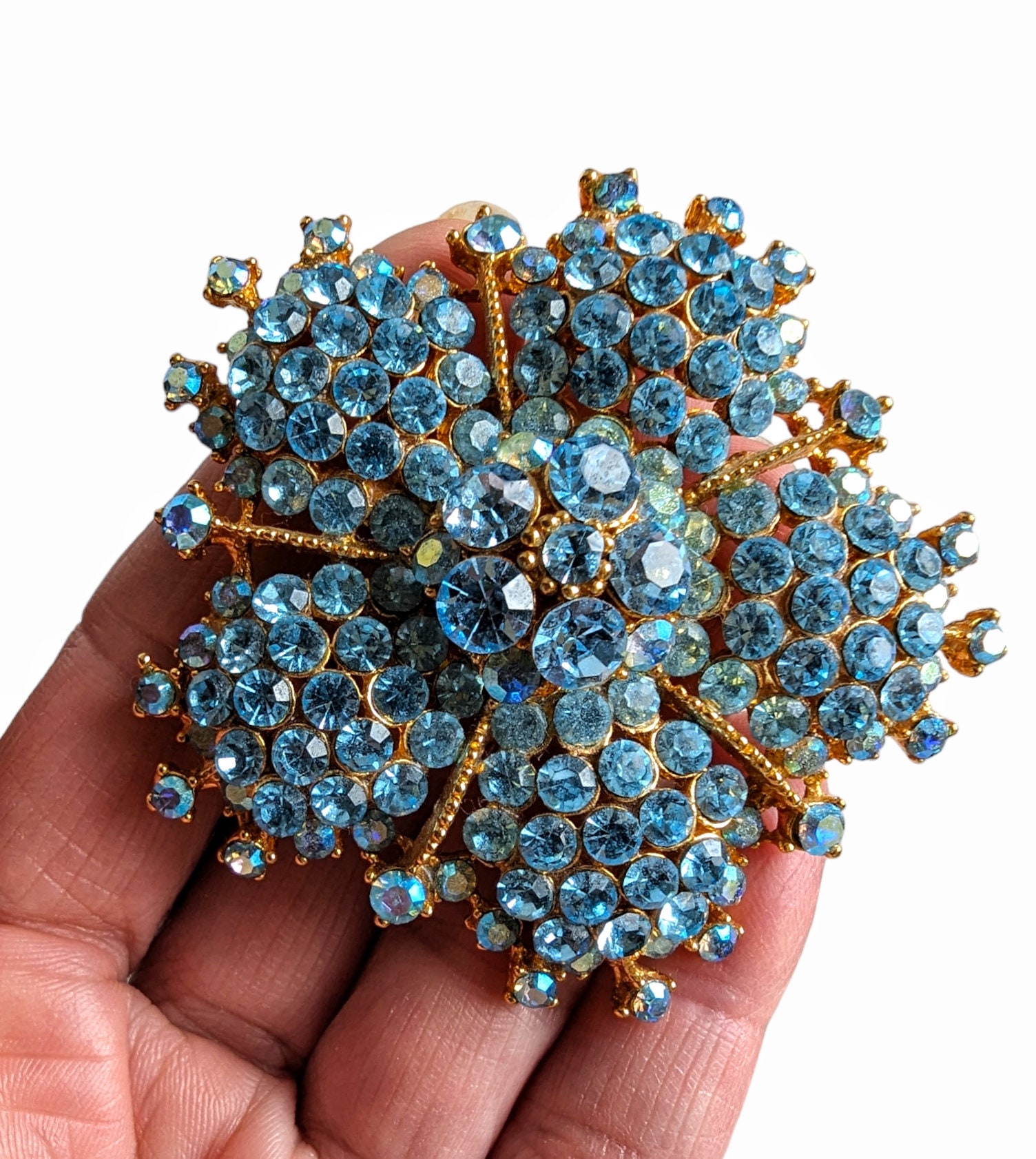 Nordstrom Vintage Swarovski Crystal Flower Brooch: Pastel