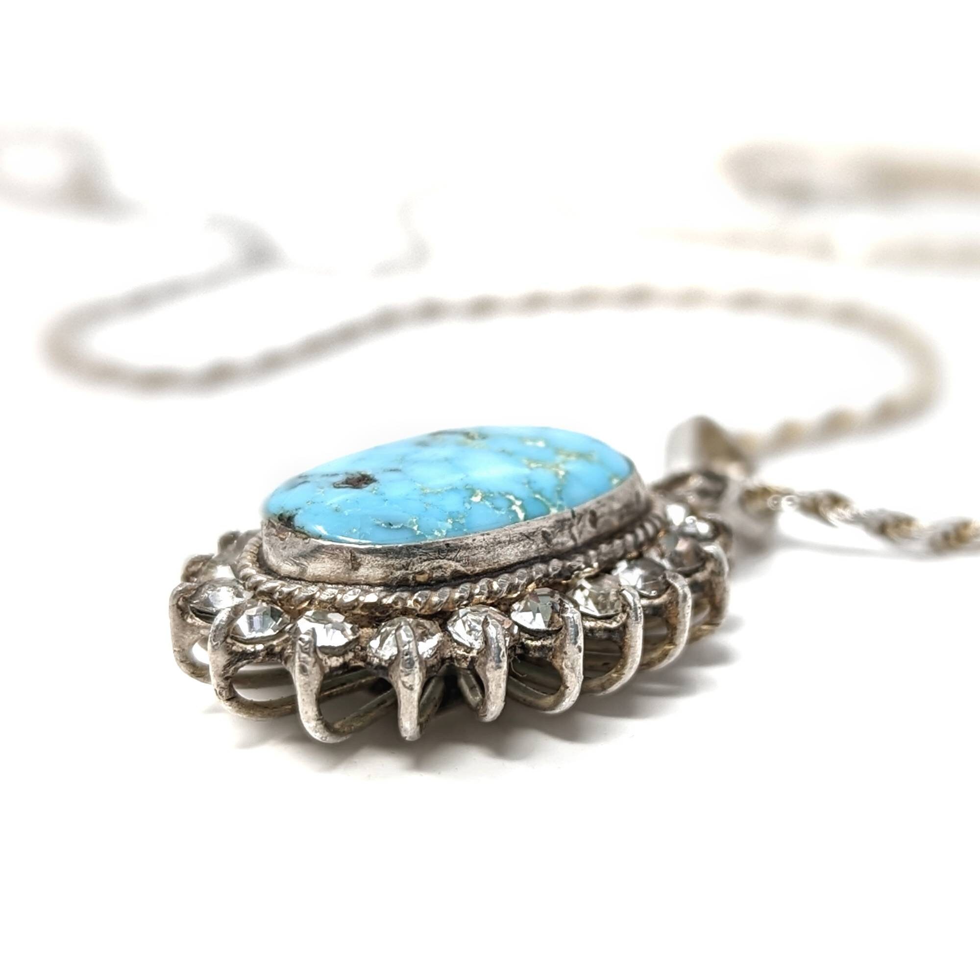 ペンダント　ネックレス　ターコイズ　スターリング　ヴィンテージ ヴィンテージ スターリングシルバー ターコイズ ペンダントネックレス