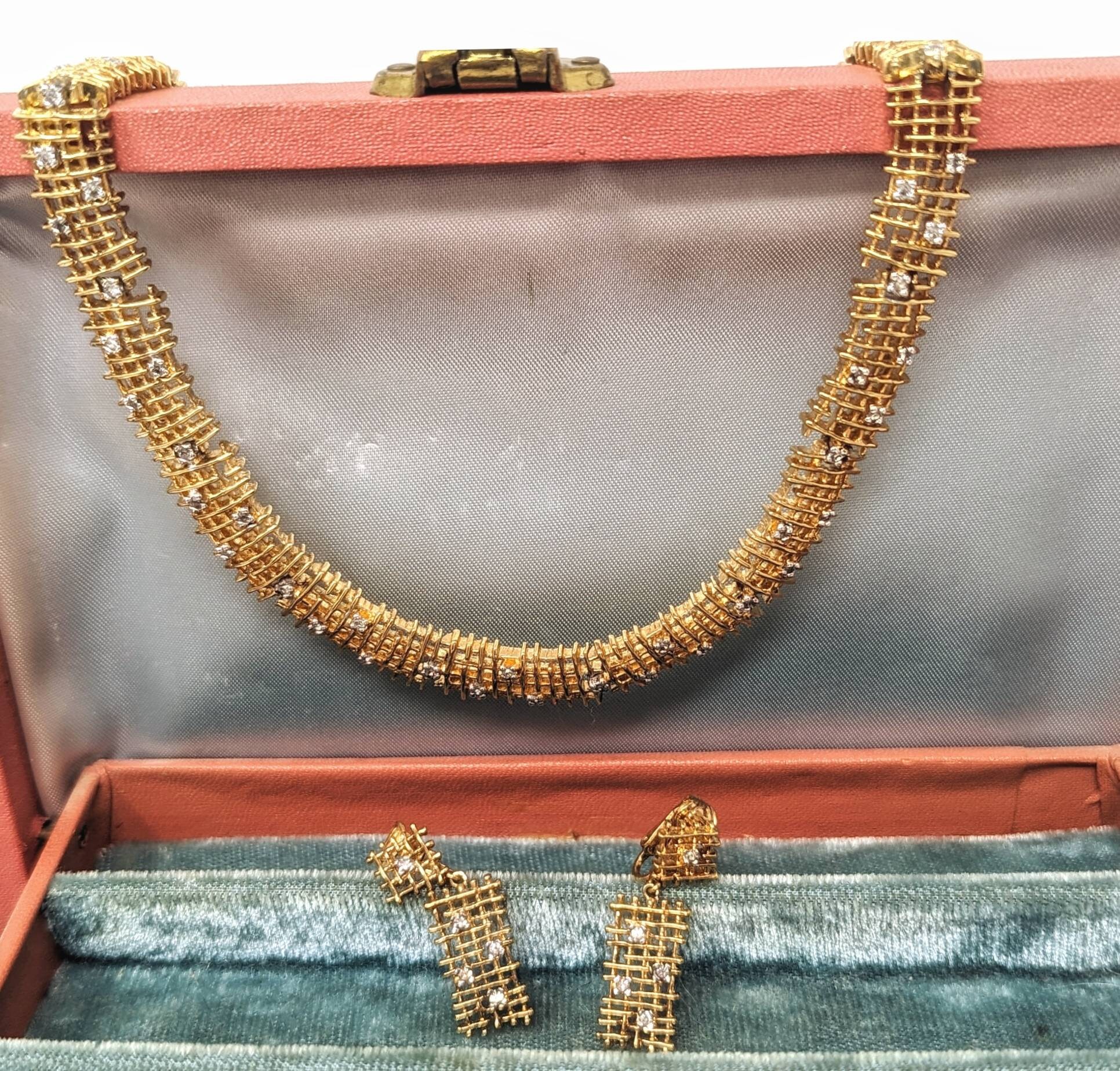 ヴィンテージ パネッタ ネックレス＆クリップイヤリング：ゴールド