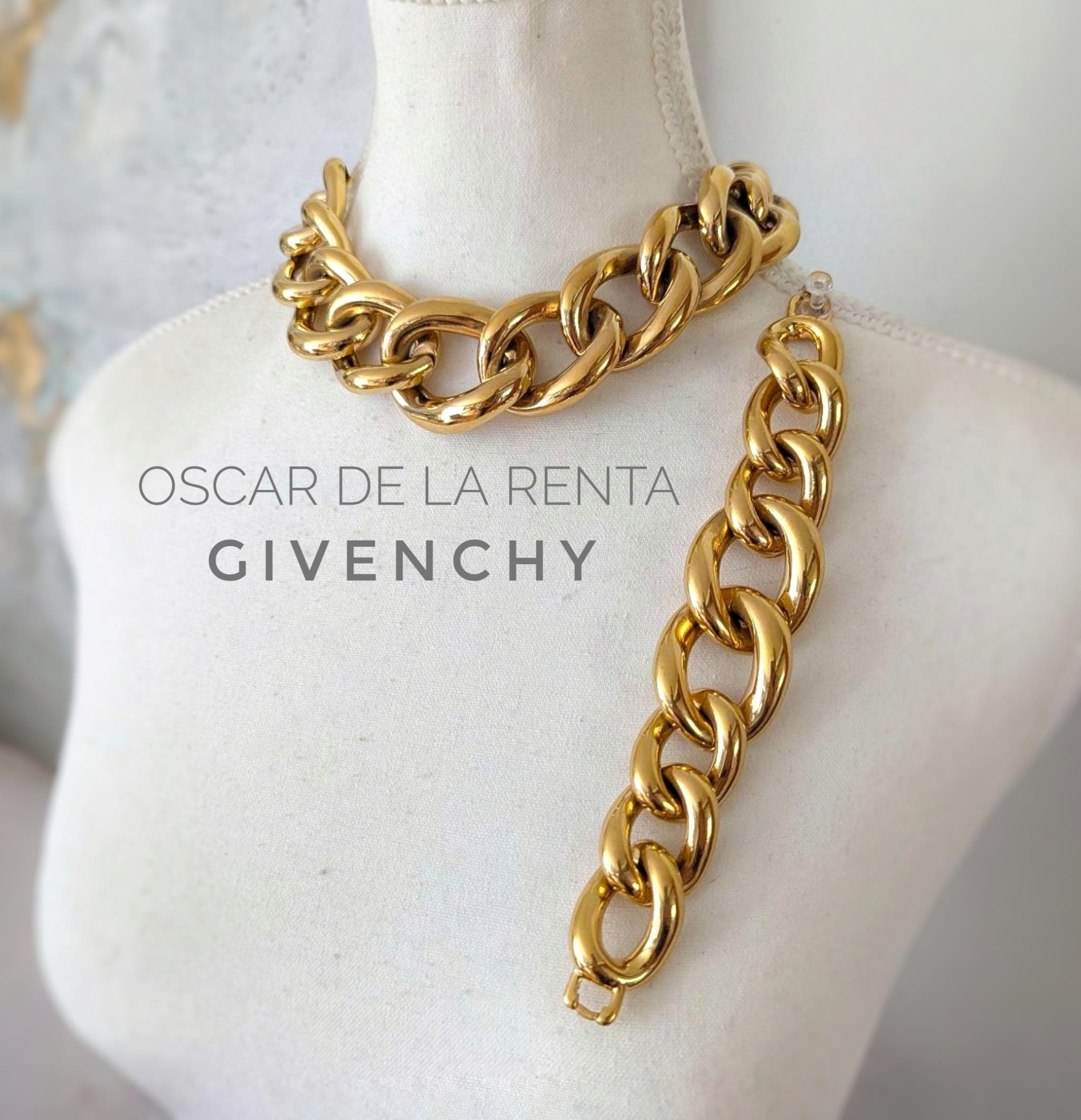 アクセサリー GIVENCHY Gold Chain Necklace bracelet Vintage Givenchy Oscar De La Renta Gold Chain Necklace Bracelet