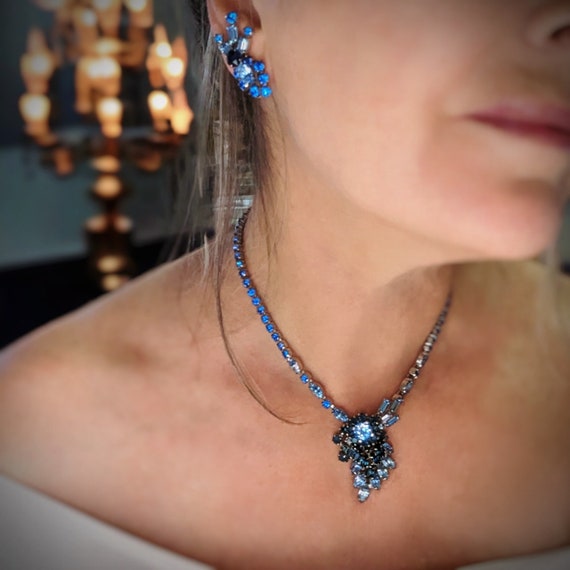 OUTSTANDING Shades of Blue Tiered Crystal Rhinest… - image 3