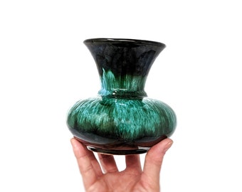 Vintage BMP Blue Green Drip Glaze Vase - Blue Mountain Pottery - Canada Exclusive - MCM Ceramic Flower Vase