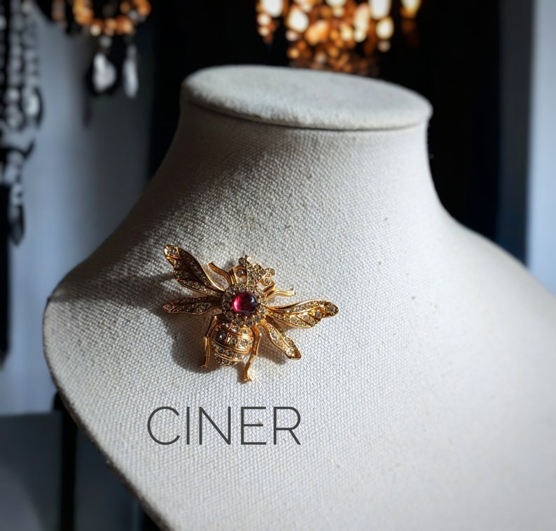 BIJOU PLAQUÉ OR 18 carats broche ancienne rosace ciselée strass brooch EUR 24,99 - FR