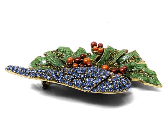 MASSIVE HEIDI DAUS "Bough of Holly" Brooch - Pave… - image 5