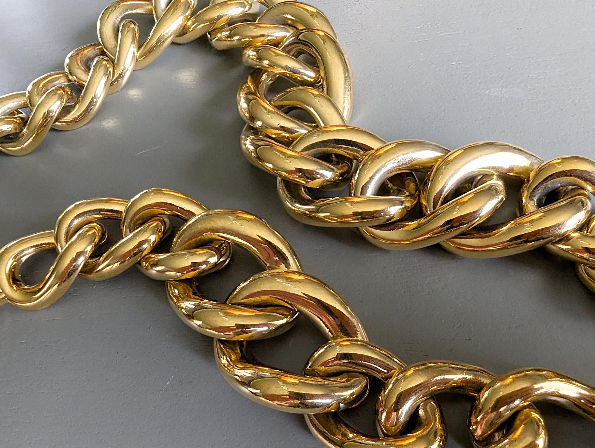 Vintage Givenchy Oscar De La Renta Gold Chain Necklace Bracelet