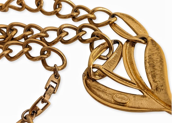 VTG Modernist NAPIER Gold-Plated Chunky Link Hear… - image 5