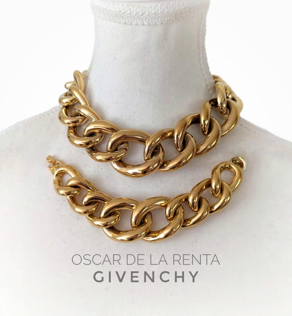 アクセサリー GIVENCHY Gold Chain Necklace bracelet Vintage Givenchy Oscar De La Renta Gold Chain Necklace Bracelet