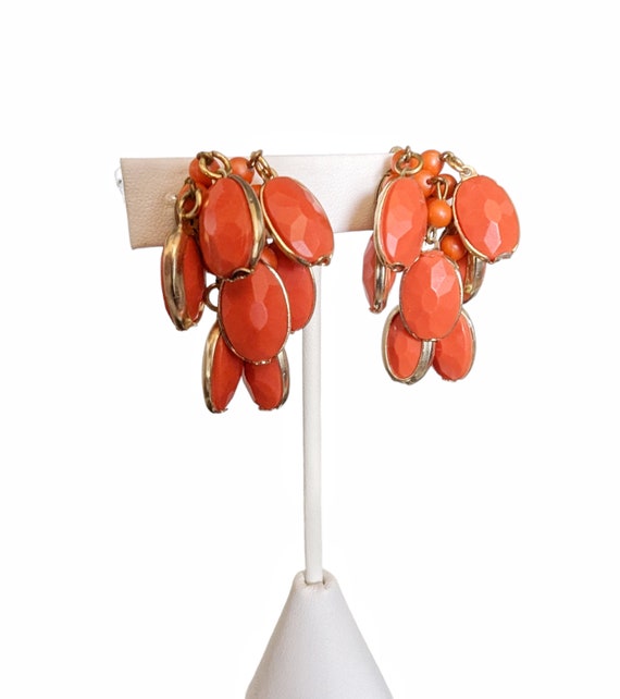 FAB Signed Western Germany Coral Orange Lucite Be… - image 2