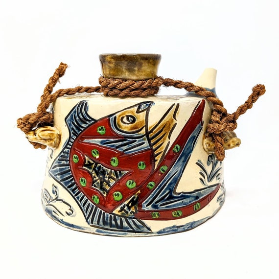 ヴィンテージ沖縄壺屋焼立瓶酒器：日本の陶器 - Etsy 日本