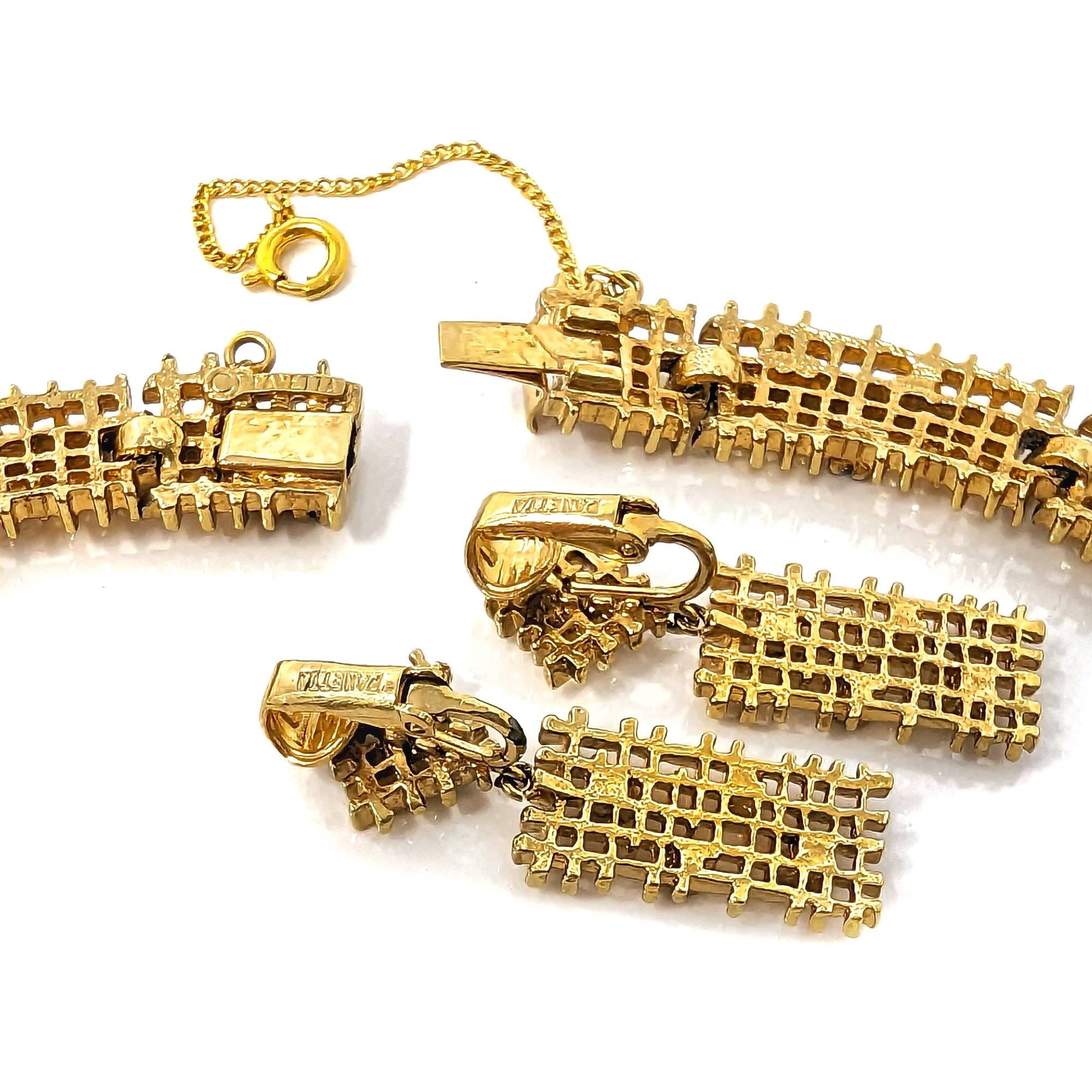 ヴィンテージ パネッタ ネックレス＆クリップイヤリング：ゴールド