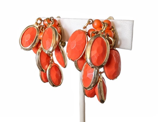 FAB Signed Western Germany Coral Orange Lucite Be… - image 1