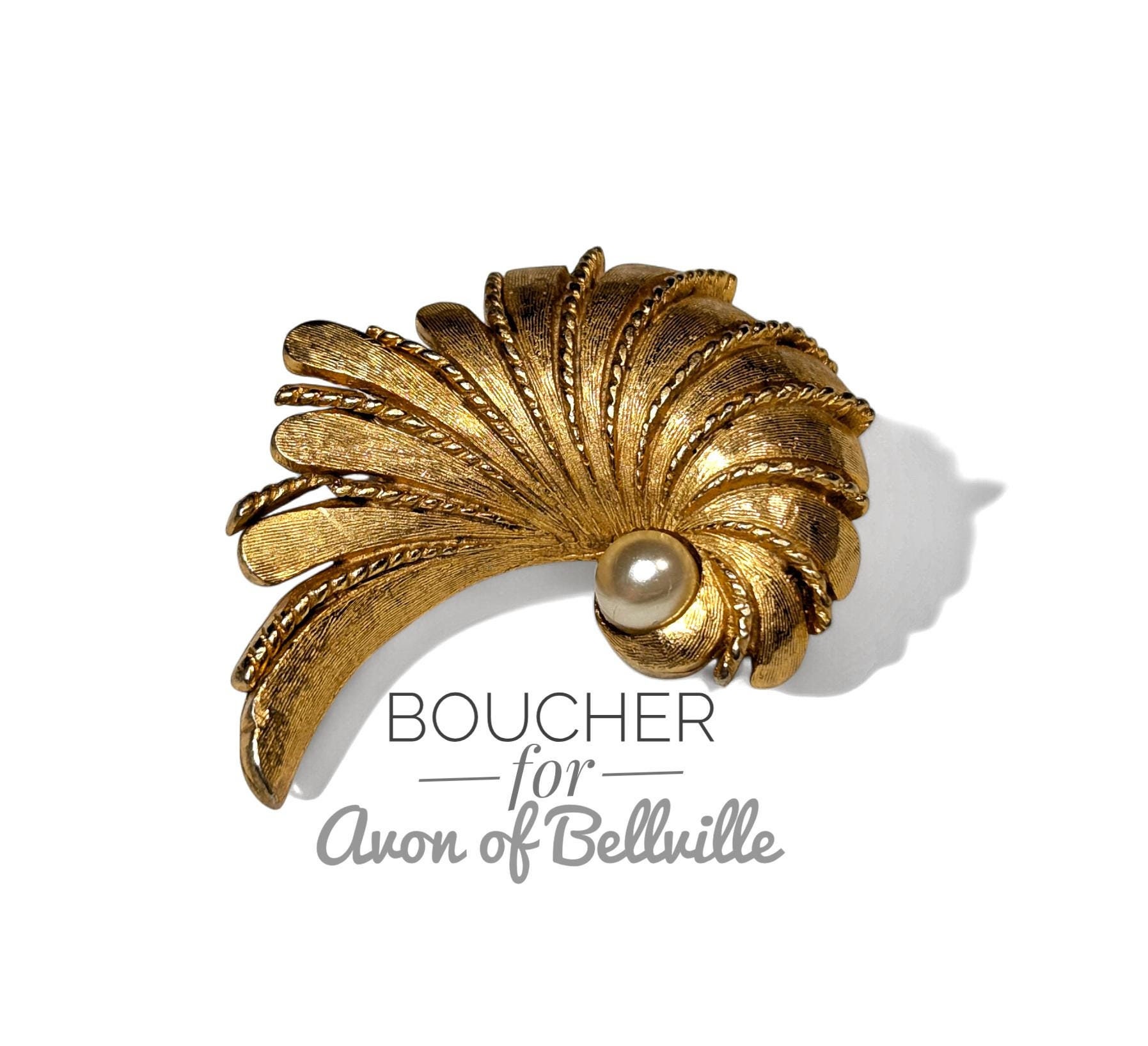 Belle Broche Vintage Marcel Boucher En Métal Doré Et Argenté Avec Strass - Bijou Ancien 3D