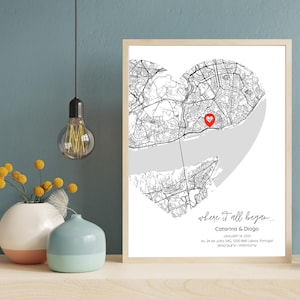 Individuelles Geschenk, wo alles begann, Geschenk zum Jahrestag, wo wir uns zum ersten Mal trafen, personalisiertes Paargeschenk, romantisches Geschenk, Geschenk zum Valentinstag
