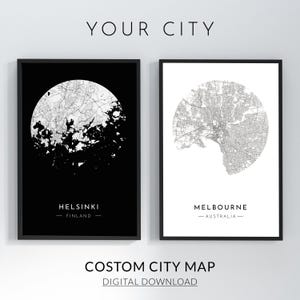 Mapa personalizado, Mapa da cidade, Mapa da cidade, Locais personalizados, Mapa personalizado da cidade, Download digital, Presente, Arte de mapa personalizado, Sua cidade, Sua cidade, Parede de mapa