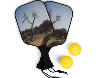 Pickleball Kit - Zuid-Californië Tree Hugger Vibes, cadeau natuurliefhebber, Pickleball Paddle, outdoor avonturenset, vintage boomontwerp