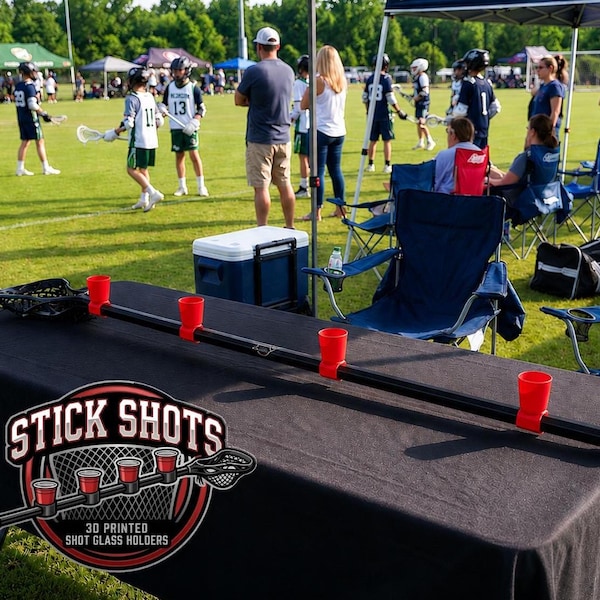 Stick Shots – Lacrosse Stick Shot Glass Holders (4-Pack) | Tailgate Game Day Must-Have | Lax Gift