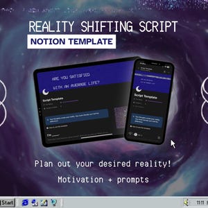 Guion de cambio de realidad para principiantes / Plantilla de guion rellenable de Notion DR con indicaciones