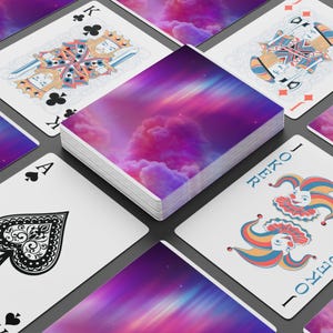 Conjunto de cartas de baralho Aurora Sky, cartas de pôquer coloridas, itens essenciais para a noite de jogos, presente para jogadores de cartas, decoração para inauguração de casa