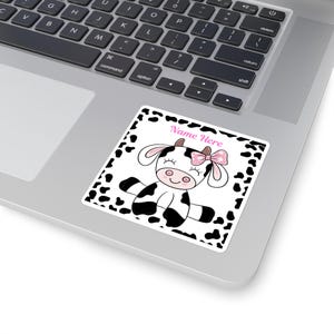 Playful Cow Sticker, Cute Cow Gifts, Laptop Decoration, Funny Animal Art, Home Decor, Quirky Gifts for Cow Lovers