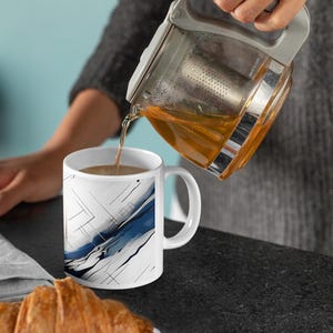 Modern Abstract Ceramic Mug - Unique Coffee Cup for Art Lovers, Stylish Drinkware for Home or Office, Birthday Gift, Decorative Mug