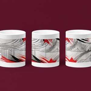 Abstract Artistic Ceramic Mug - Unique Coffee Cup for Art Lovers, Gifts for Him, Her, Birthdays, Home Decor, Custom Drinkware