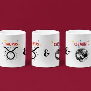 Zodiac Sign Ceramic Mug: Astrology Coffee Cup, Personalized Horoscope Gift