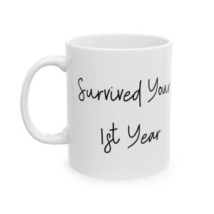 Balloon Celebration Ceramic Mug, Teacher Gift, Birthday Coffee Cup, Fun Office Mug, Graduation Celebration